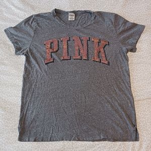 Victoria's Secret Pink rose gold sparkly tee